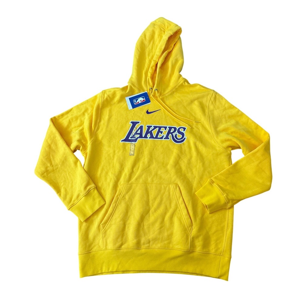Nike Los Angeles Lakers Hoodie Men Yellow Graphic Pullover NWT SIZE Large